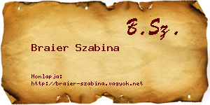 Braier Szabina névjegykártya