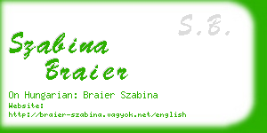 szabina braier business card
